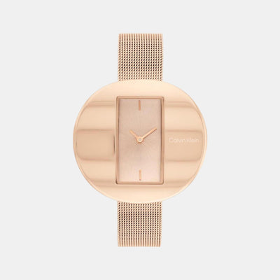 Circular Women Quartz Rose Gold Dial Analog Stainless Steel Watch 25200017