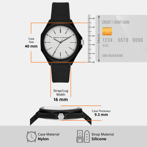 Andrea Men Quartz White Dial Analog Silicone Watch AX4600