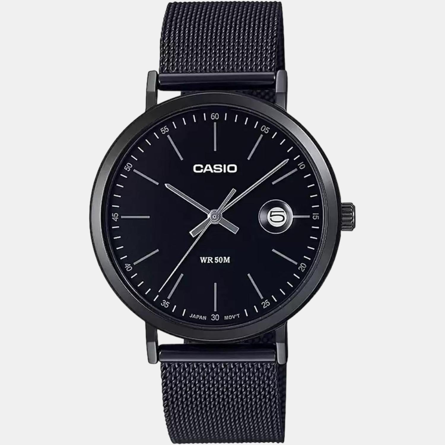 Enticer Men Quartz Black Dial Analog Stainless Steel Watch A1829