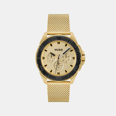 Fresh Men Quartz Gold Dial Chronograph Mesh Watch 1530288
