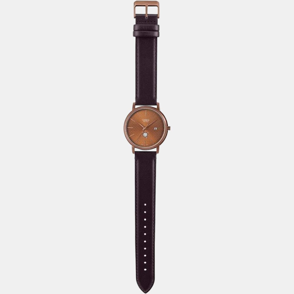 Enticer Men Quartz Brown Dial Analog Leather Watch A2054