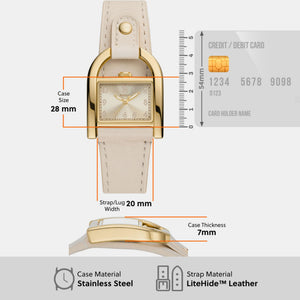 Harwell Women Quartz Gold Dial Analog Leather Watch ES5280