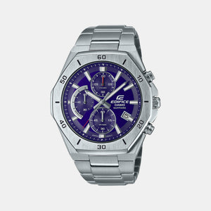 Edifice Men Quartz Blue Dial Chronograph Stainless Steel Watch EX551