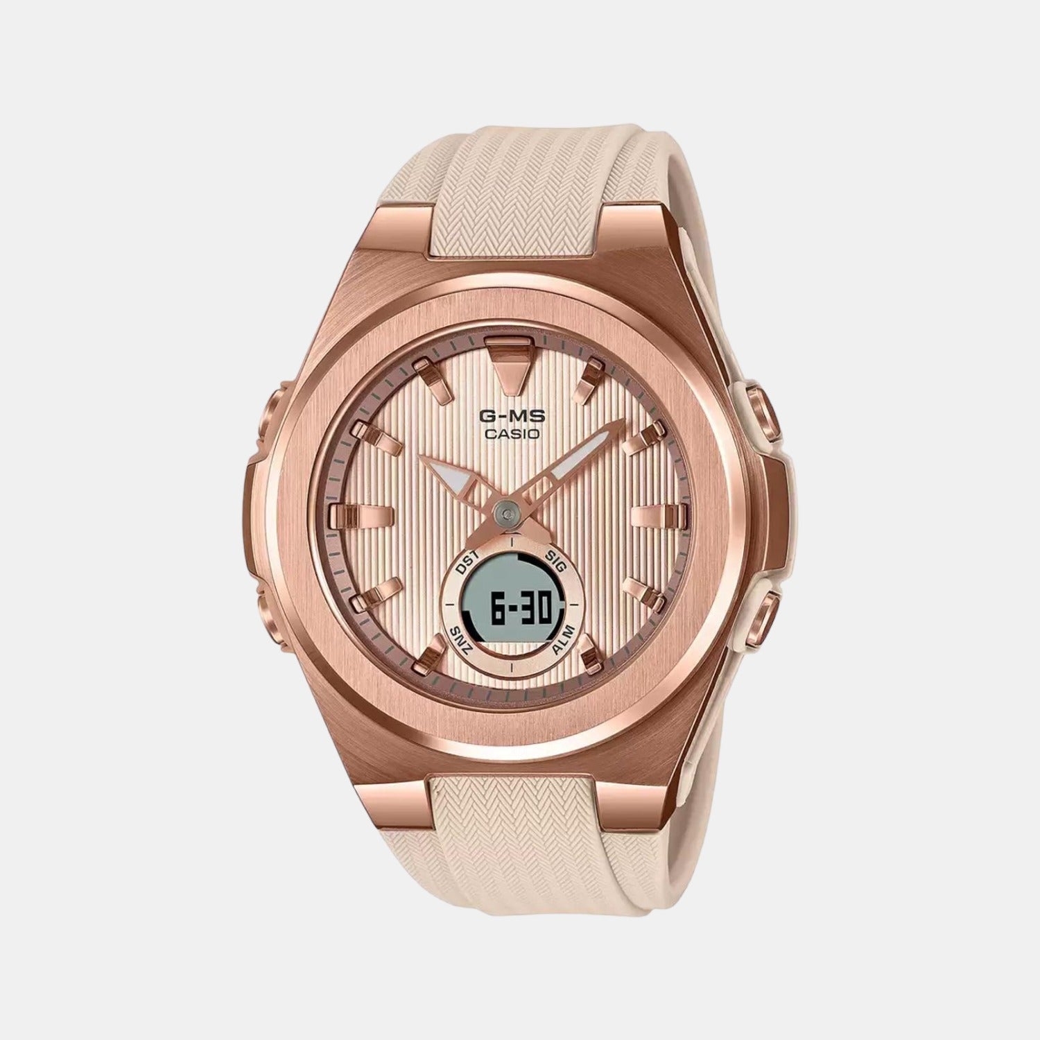 Baby-G Women Quartz Rose Gold Dial Analog-Digital Resin Watch BX194