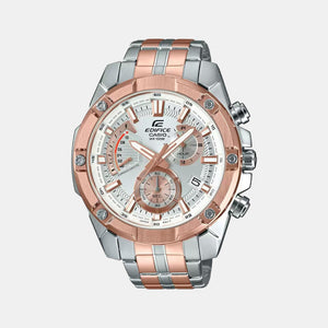 Edifice Men Quartz Rose Gold Dial Chronograph Stainless Steel Watch EX429