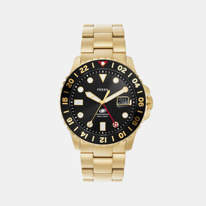 Fossil Blue GMT Men Black Dial Analog Stainless Steel Watch FS5990