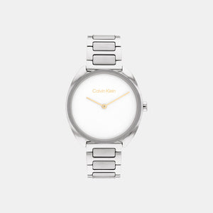 Ck Adorn Women Quartz White Dial Analog Stainless Steel Watch 25200275