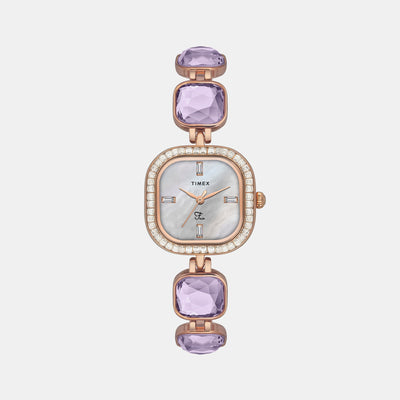 Fria Women Quartz Mother Of Pearl Dial Analog Brass Watch TWEL17104