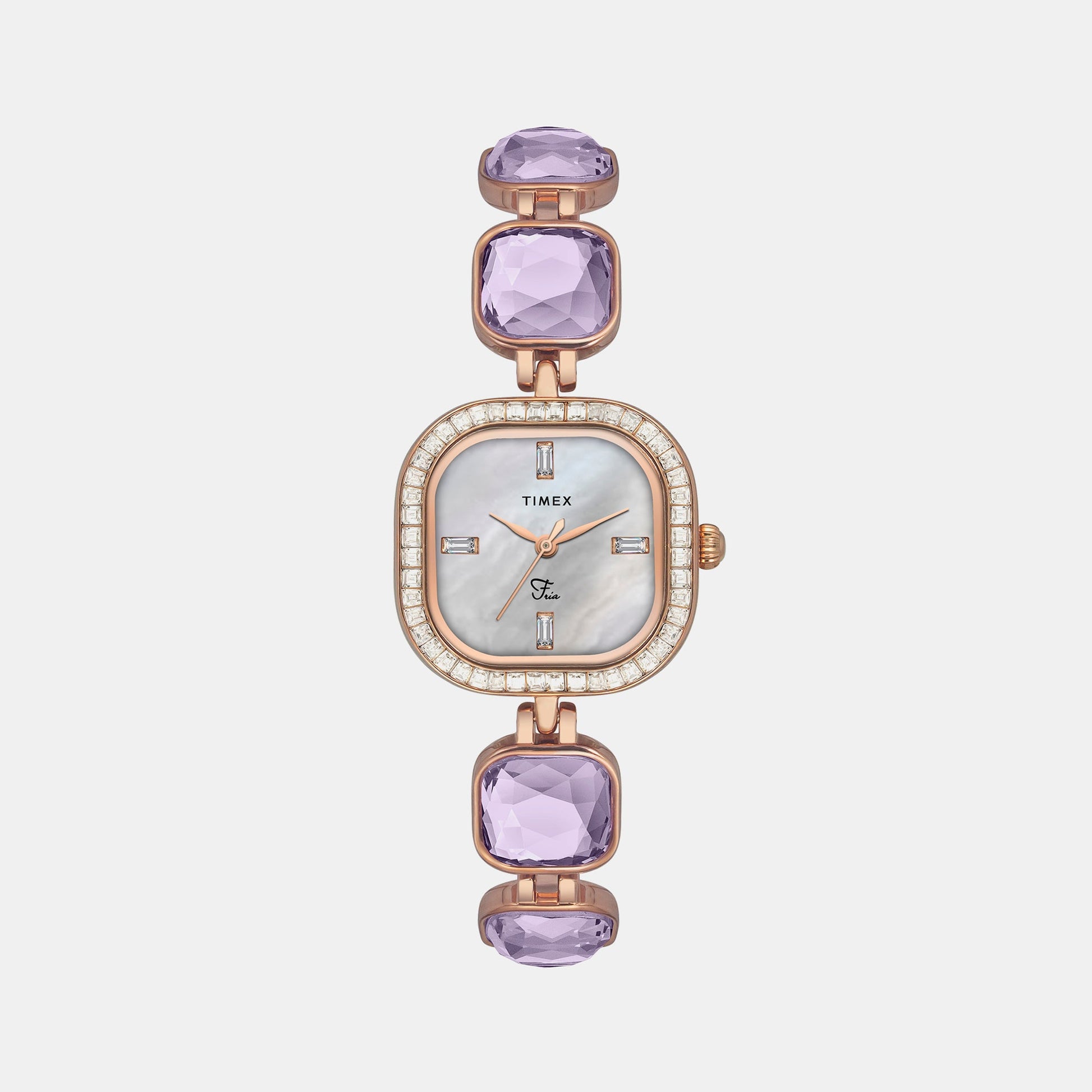 Fria Women Quartz Mother Of Pearl Dial Analog Brass Watch TWEL17104