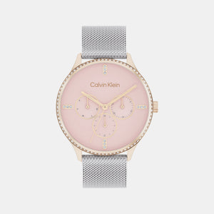 Ck Dress Women Quartz Pink Dial Chronograph Mesh Watch 25200374