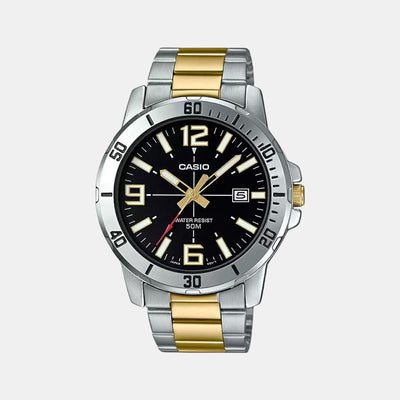 Enticer Men Quartz Black Dial Analog Stainless Steel Watch A1735