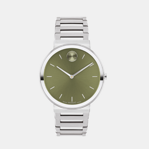 Bold Men Quartz Green Dial Analog Stainless Steel Watch 3601074