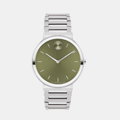 Bold Men Quartz Green Dial Analog Stainless Steel Watch 3601074
