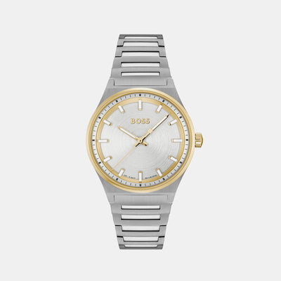 Candor Women Quartz Silver Dial Analog Stainless Steel Watch 1502734