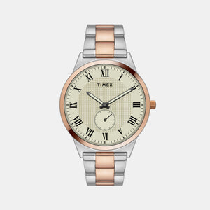 Classics Men Quartz Beige Dial Analog Stainless Steel Watch TWTG10008