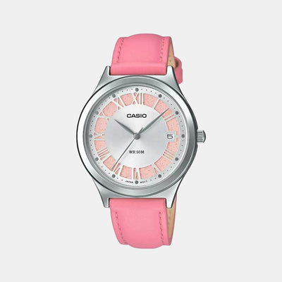 Enticer Women Quartz Silver Dial Analog Leather Watch A1592