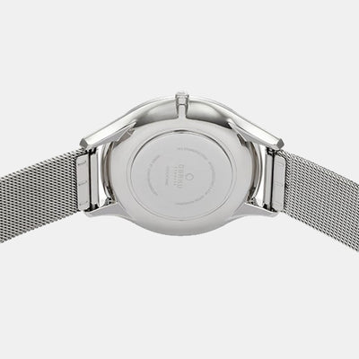 Fin Steel Women Quartz Grey Dial Analog Mesh Watch V217LXCWMC