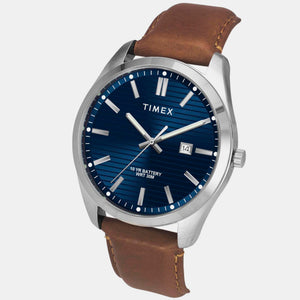 E Class Men Quartz Blue Dial Analog Leather Watch TWTG10408