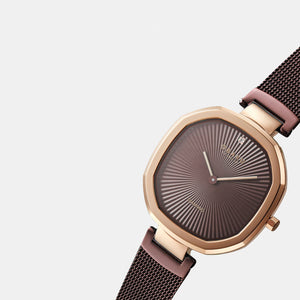 Brilliant Women Quartz Brown Dial Analog Stainless Steel Watch V277LXVNMN