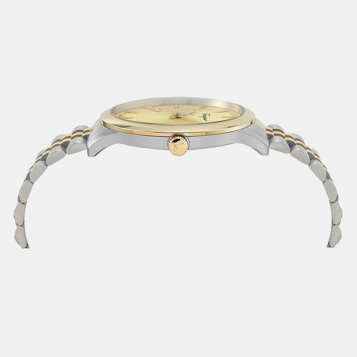 Ferragamo Duo Men Quartz Champagne Dial Analog Stainless Steel Watch SFCV00319