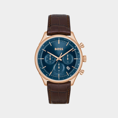 Gregor Men Quartz Blue Dial Analog Leather Watch 1514050