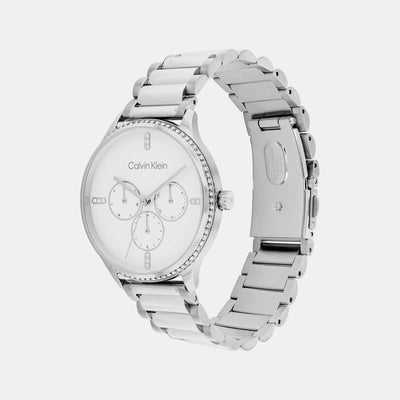 Ck Dress Women Quartz White Dial Multi-Function Stainless Steel Watch 25200373
