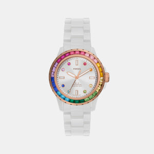 Fb-01 Women Quartz Silver Dial Analog Ceramic Watch CE1129
