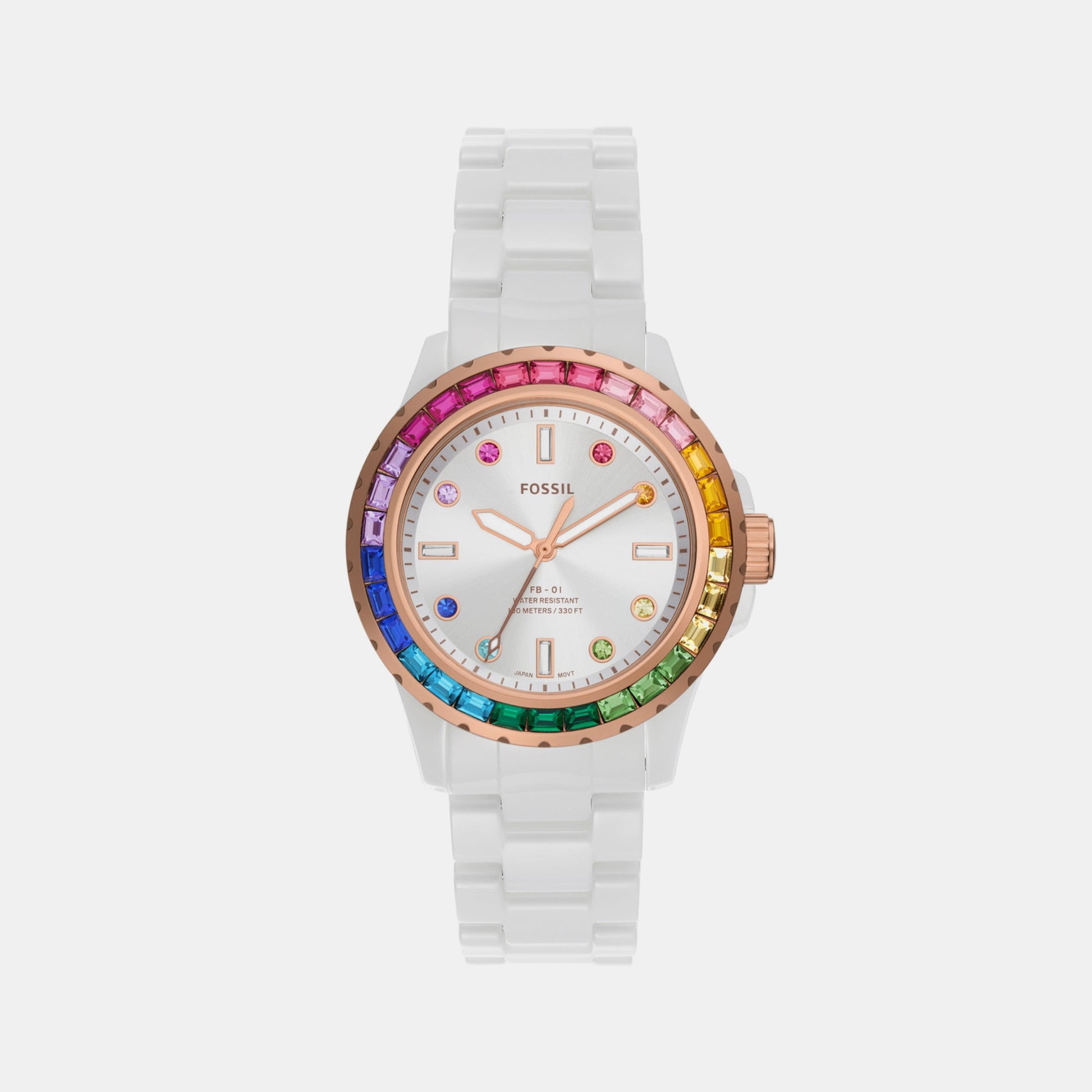 Fb-01 Women Quartz Silver Dial Analog Ceramic Watch CE1129