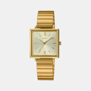 Enticer Women Quartz Gold Dial Analog Stainless Steel Watch A1544