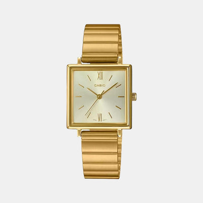 Enticer Women Quartz Gold Dial Analog Stainless Steel Watch A1544