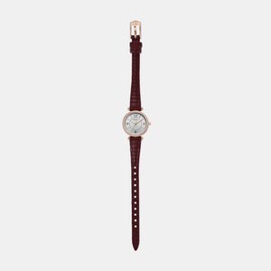 Carlie Women Quartz Rose Gold Dial Analog Leather Watch ES5296