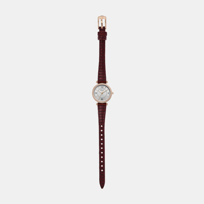Carlie Women Quartz Rose Gold Dial Analog Leather Watch ES5296