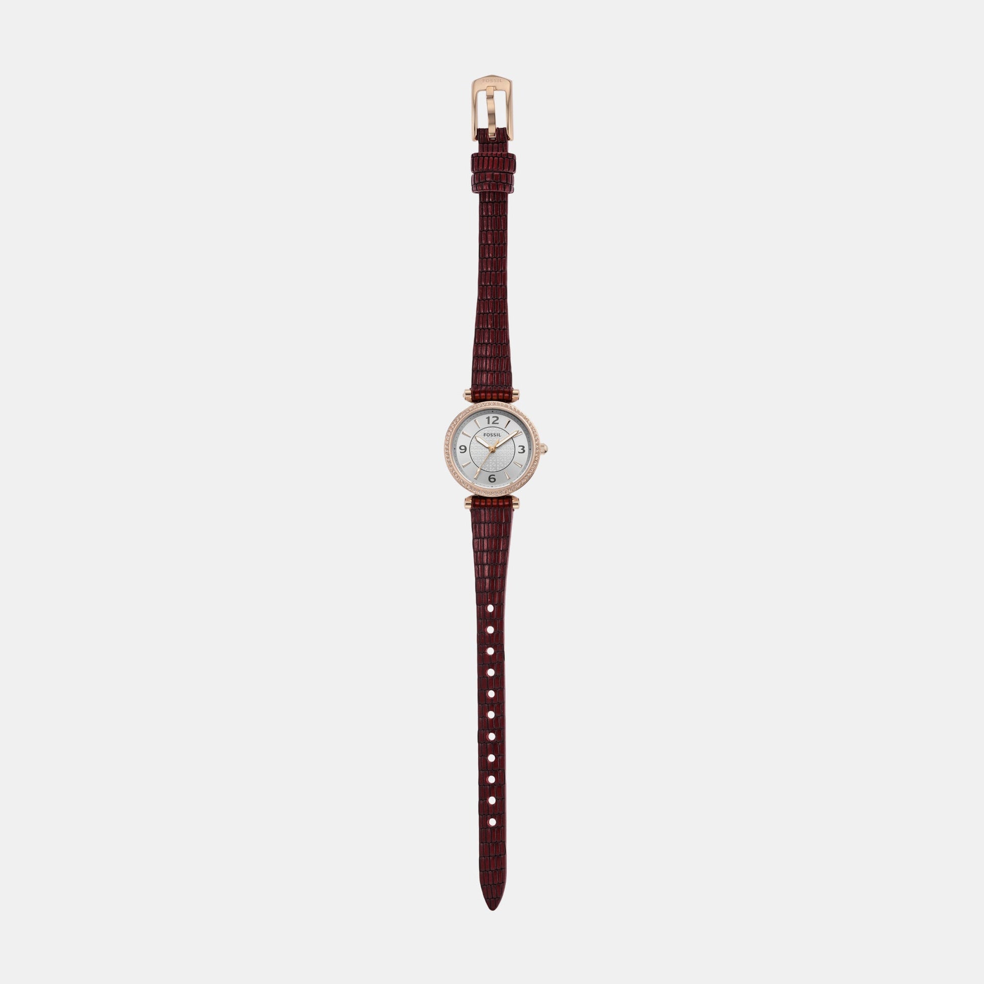Carlie Women Quartz Rose Gold Dial Analog Leather Watch ES5296