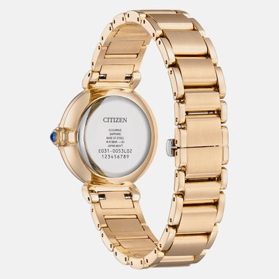 Citizen L Women Eco-Drive Mother Of Pearl Dial Analog Stainless Steel Watch EM1073-85Y