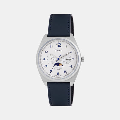 Enticer Men Quartz White Dial Chronograph Leather Watch A2178