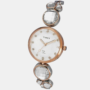 Fria Women Quartz Silver Dial Analog Brass Watch TWEL17002