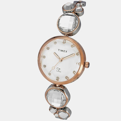 Fria Women Quartz Silver Dial Analog Brass Watch TWEL17002