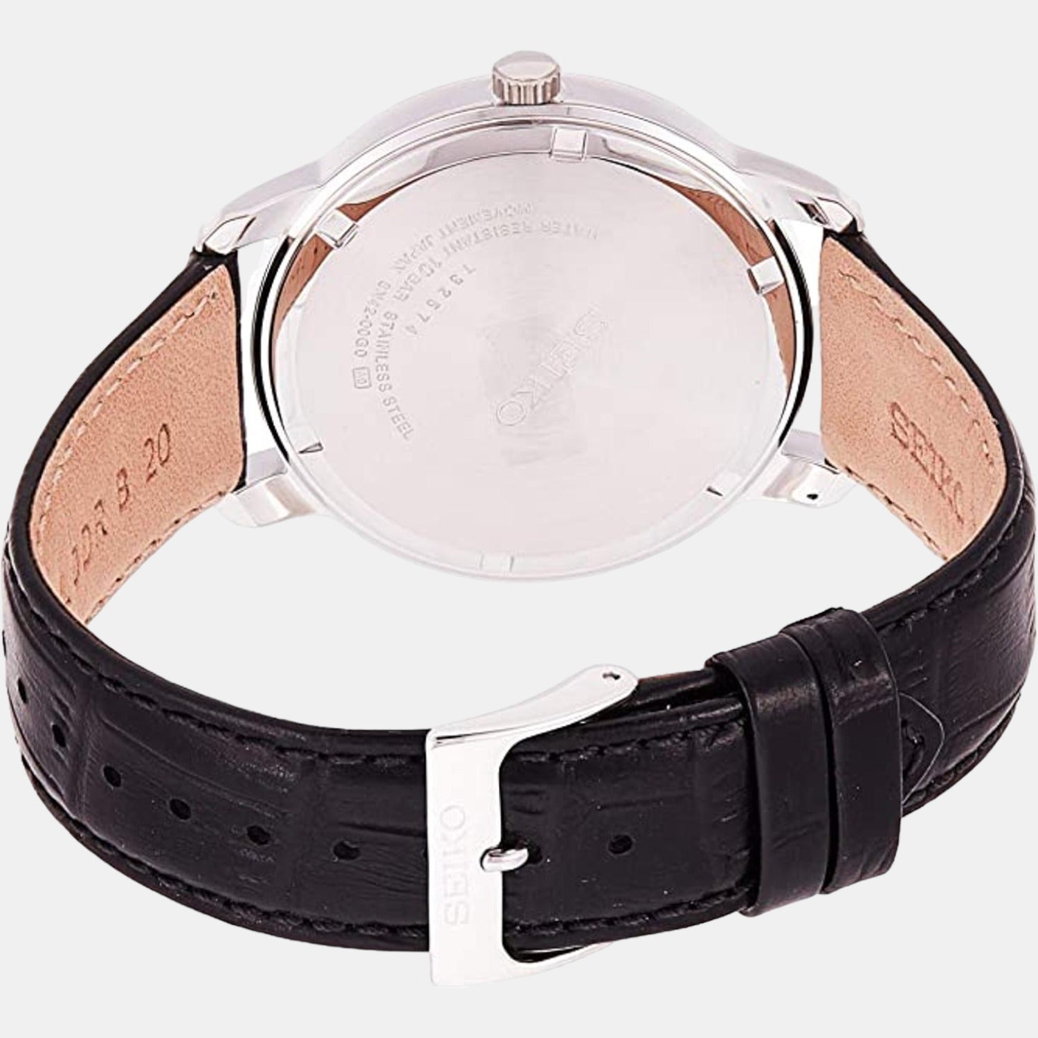 Dress Men Quartz White Dial Analog Leather Watch SUR265P1