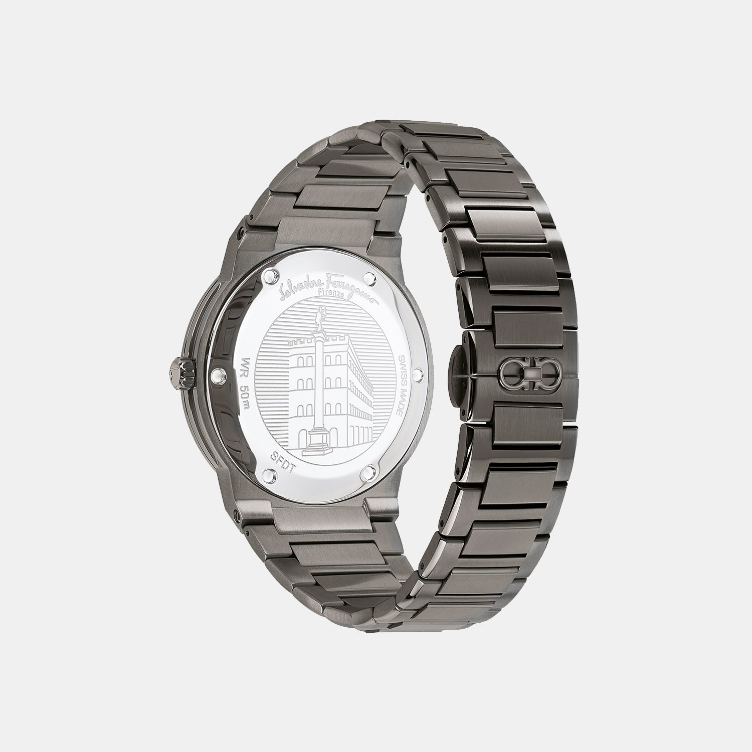 F-80 Classic Men Quartz Grey Dial Analog Stainless Steel Watch SFDT01520