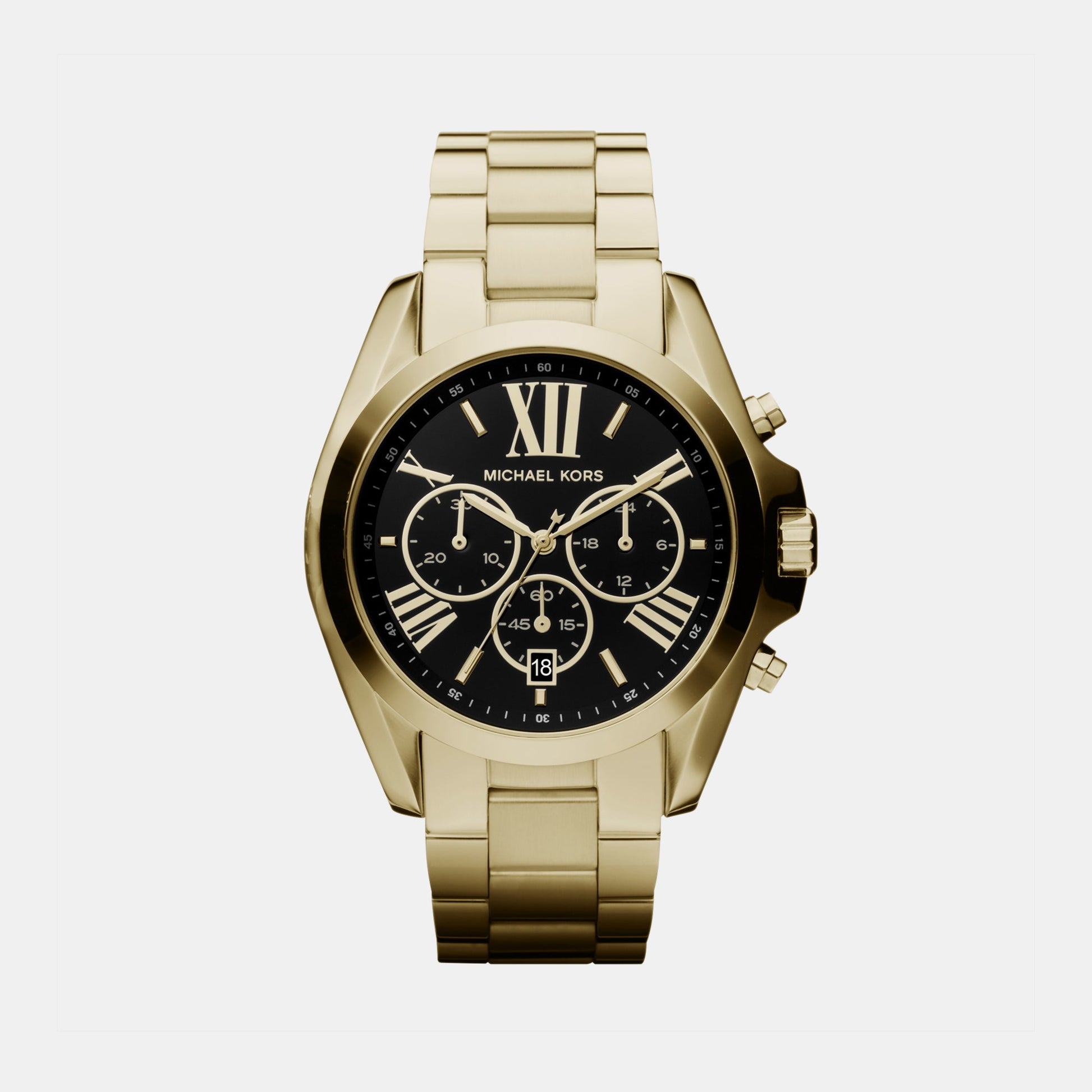 Bradshaw Women Quartz Black Dial Chronograph Stainless Steel Watch MK5739