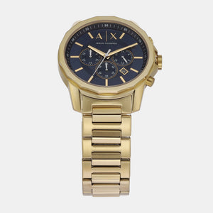 Banks Men Quartz Blue Dial Chronograph Stainless Steel Watch AX7151SET
