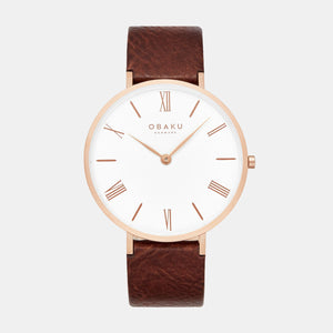 Folie Mahogany Men Quartz Silver Dial Analog Leather Watch V283GXVWRN