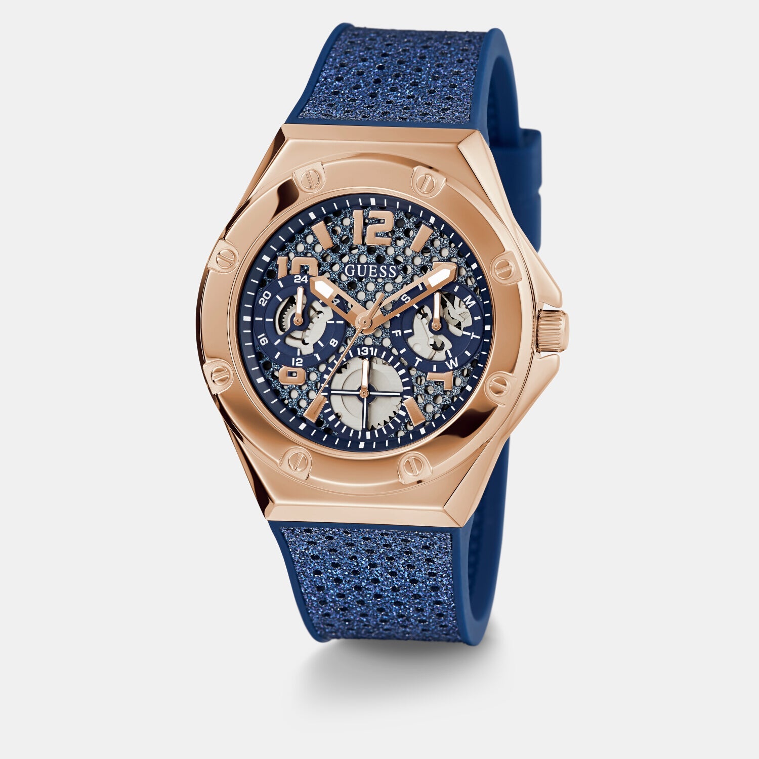 Asteria Women Quartz Blue Dial Analog Silicone Watch GW0620L3