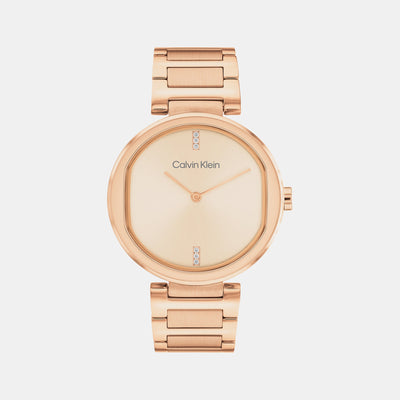 Ck Sensation Women Quartz Rose Gold Dial Analog Stainless Steel Watch 25200431