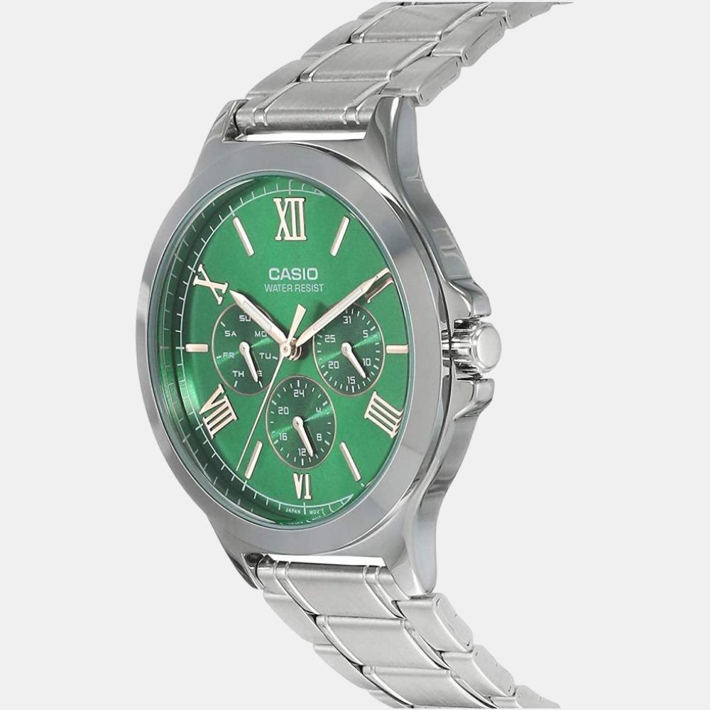 Enticer Men Quartz Green Dial Chronograph Stainless Steel Watch A1685