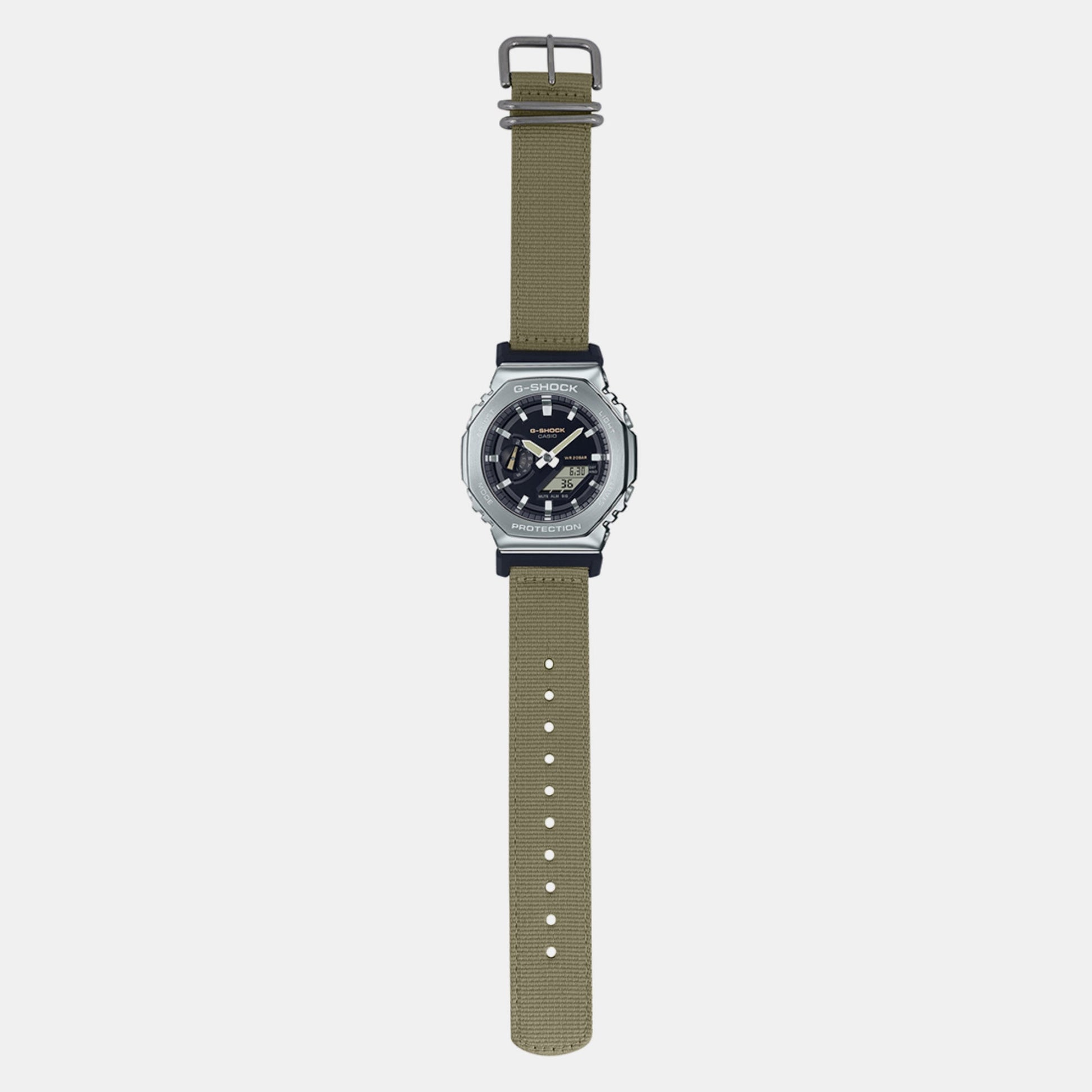G-Shock Men Quartz Grey Dial Analog-Digital Fabric Watch G1372