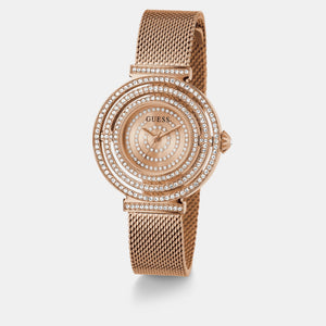 Dream Women Quartz Rose Gold Dial Analog Mesh Watch GW0550L3