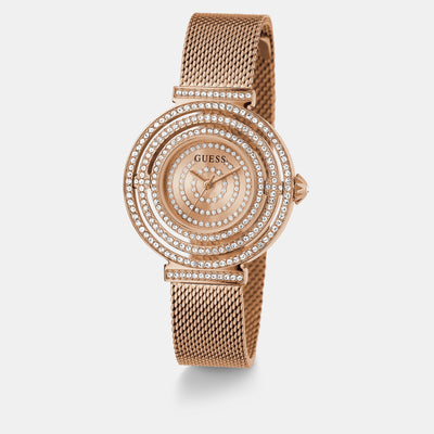 Dream Women Quartz Rose Gold Dial Analog Mesh Watch GW0550L3