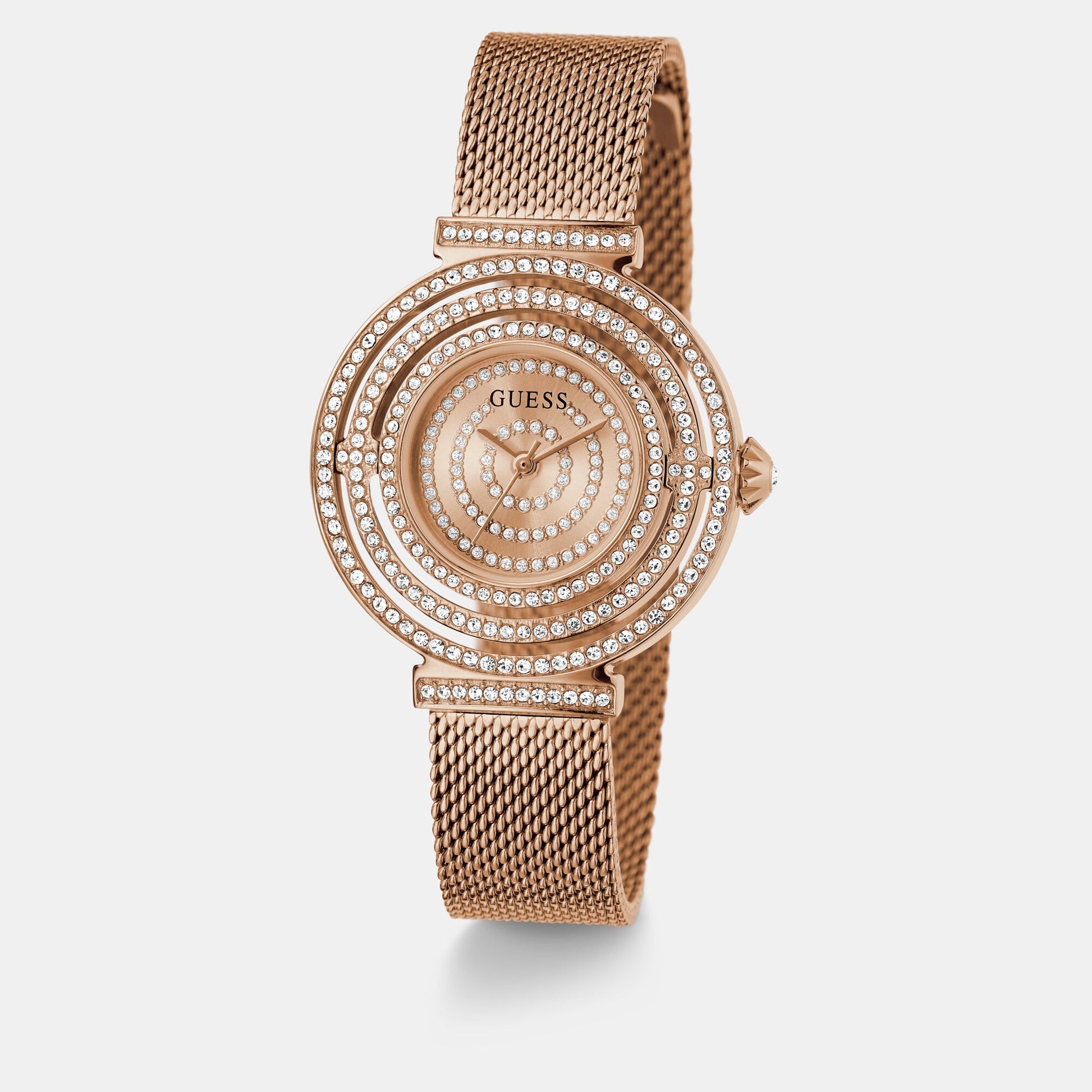 Dream Women Quartz Rose Gold Dial Analog Mesh Watch GW0550L3