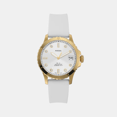 Fb-01 Women Quartz Silver Dial Analog Silicone Watch ES5286